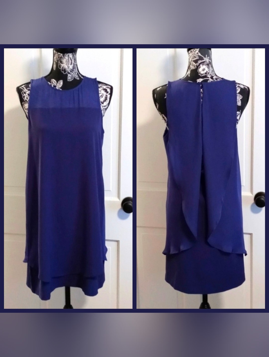 Parker - Navy Ziyan Silk Sleeveless Dress
